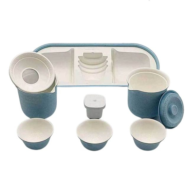 Disposable Colorful Pulp Travel Tea Set Wholesale